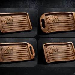 US Flag Trays Pack - CNC Files for Wood (svg, dxf, eps, ai, pdf)