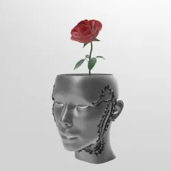 VASE POT WOMAN SEAHORSE