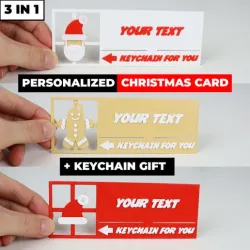 3in1 - PERSONALIZED CHRISTMAS CARD + KEYCHAINS