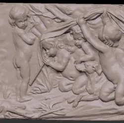 Bouchardon Four Seasons Fountain Allegory of Winter Sculpture ( Cherub Cupid Baby )