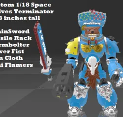 Custom 1/18 Space Wolves Terminator (5.43 inches tall)