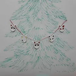 Demon Slayer Cat Masks for Christmas Tree Ornament