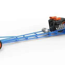 Diecast Front engine dragster with double supercharged V8 Scale 1:25