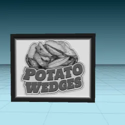 Food Tile - potato wedges sign