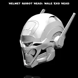 Helmet Robot Head: Male Exo Head