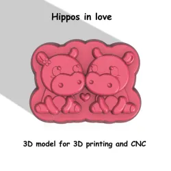 Hippos in love Stl File