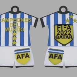 KEYCHAIN DOUBLE T-SHIRT ARGENTINA TRICAMPEON FIFA 2022 QATAR