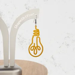 Light Bulb earrings, one line art