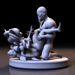 Master Roshi and Launch - Dragon Ball
