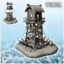 Medieval tower with tile roof (9) - DnD Wargaming Medieval War of the Rose Saga