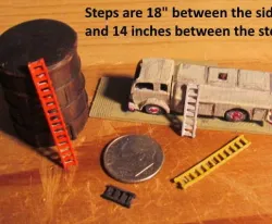 N Scale - Ladders in lengths from 4 feet to 18 feet tall.