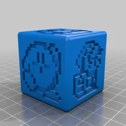 Nintendo Cube Retro 8-Bit Sprites Mario Link Kirby Mega Man