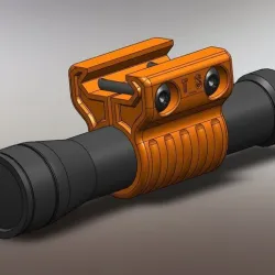 Picatinny Rail Flashlight Mount (.75 inch DIA)