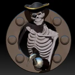 Pirate in porthole - RPG Prop