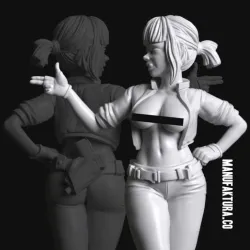 Pop Series 01b - Sexy Cyberpunk Cyborg Police Officer