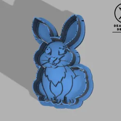 Rabbit FONDANT AND COOKIE CUTTER and Stamp FOR BAKING