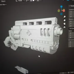 SCIFI DWARVEN REVOLVER SHOT BOLTER