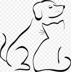 Stencil drawing Dog and Cat