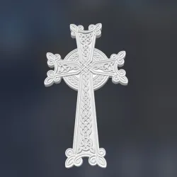 3d headstone model - cross hachkar knot