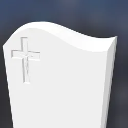 3d headstone model - wave and cross