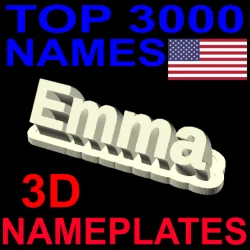 3D Nameplate STLs for US first names