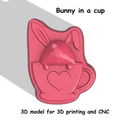 Bunny in a cup Stl File