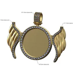 Diamond wings memory picture pendant 3D print model