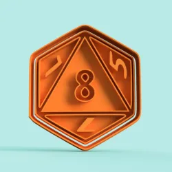 dice D8 cutter cookie and stamp