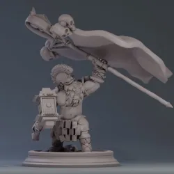 Dwarf hammer war banner