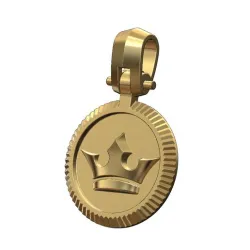 Fluted crown Rolex bezel pendant with bail 3D print model