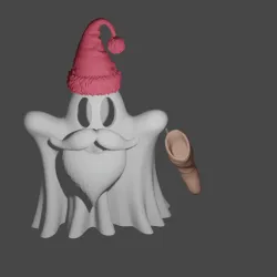 GHOST BOOH WITH HAT AND BAG AND BEARD