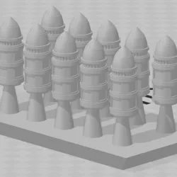 Gothic sci-fi rifle bullet set 3 for basing