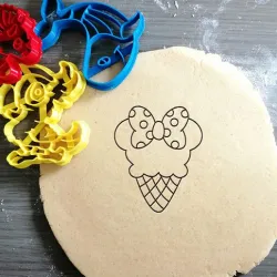 Ice cream with girly mouse ears minnie mouse + outline