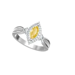 Marquise centre Stone Halo bridal ring stl
