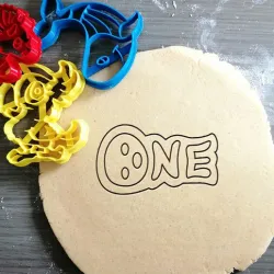 One dinosaur egg cookie cutter + outline