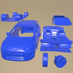 Peugeot 308 SW 2012 PRINTABLE CAR IN SEPARATE PARTS