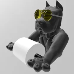 PITBULL BUTLER DOG WC DECO