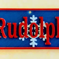 Rudolph Name or Gift Tag with Blank Multicolored