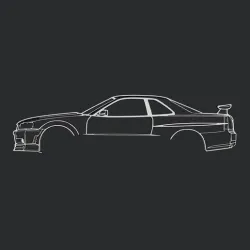 Sillhouette Nissan Skyline R34