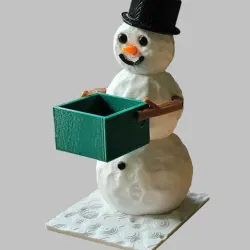 Snowman with box