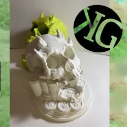 STL/ KG Customs & Creations Oni skull dice tower STL / dice tower / 3D printed