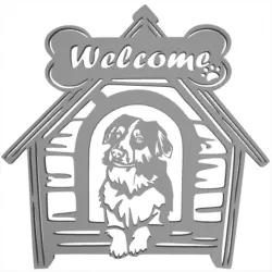 Welcome Sign Border collie Dog House