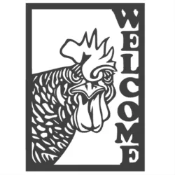 Welcome Sign Chicken Roster 2D Art