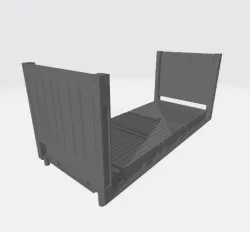 1:148 N SCALE 20 FOOT FLAT-RACK CONTAINER WITH END BOARDS