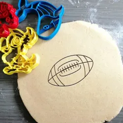 American football Cookie Cutter + outline