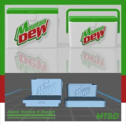 Another 2 models Mountain Dew Vintage logo Ice Box Vintage Cooler for Scale Autos and Dioramas 2