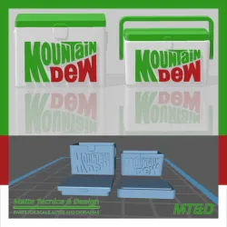 Another 2 models Mountain Dew Vintage logo Ice Box Vintage Cooler for Scale Autos and Dioramas