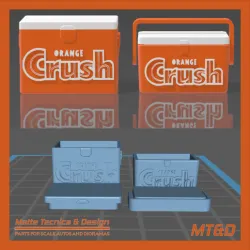 Another 2 models Orange Crush Ice Box Vintage Cooler for Scale Autos and Dioramas