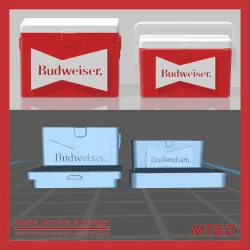 Another 2 models Vintage logo Budweiser Ice Box Vintage Cooler for Scale Autos and Dioramas