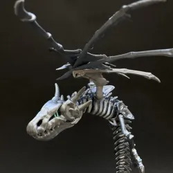 Biting dragon skeleton